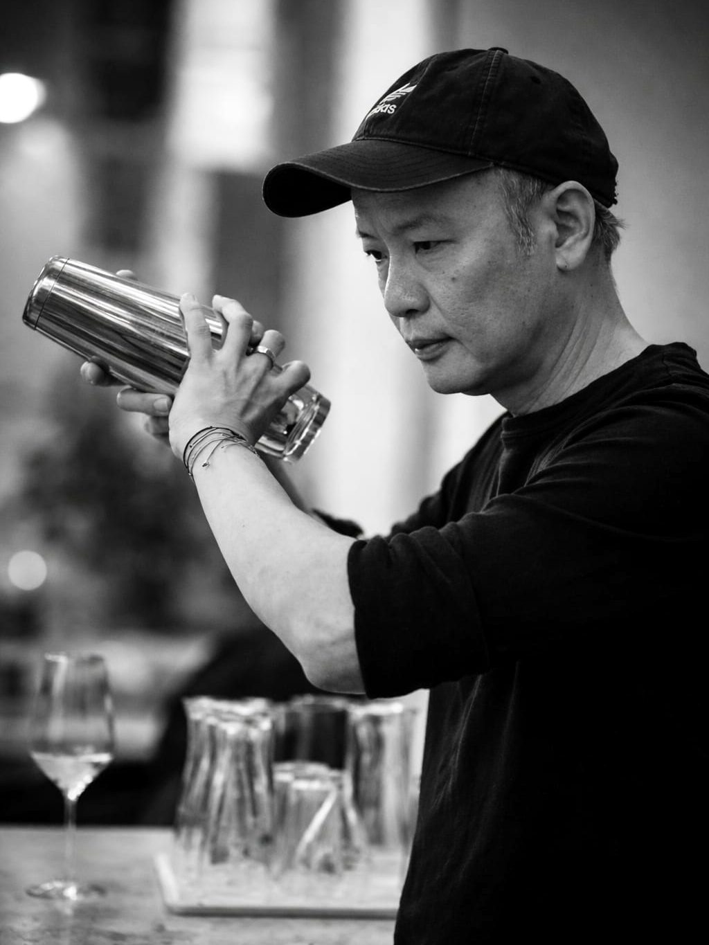 Bartender shaking a cocktail
