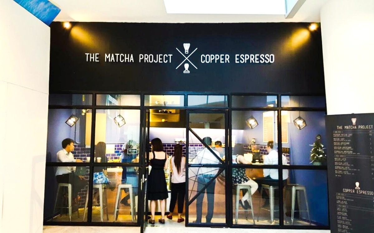 The Matcha Project × Copper Espresso storefront at The Sail